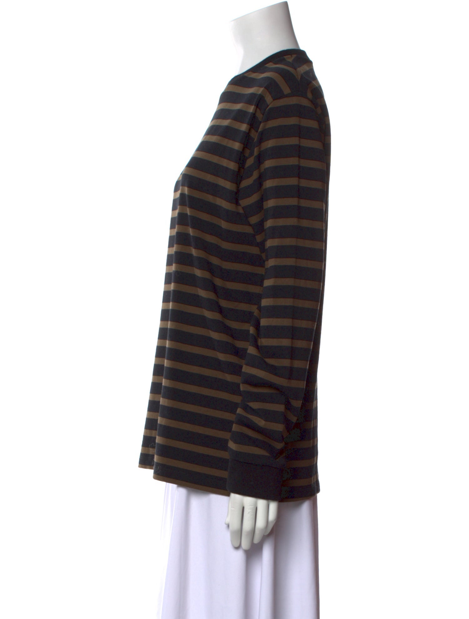 Tibi Striped Crew Neck Sweatshirt