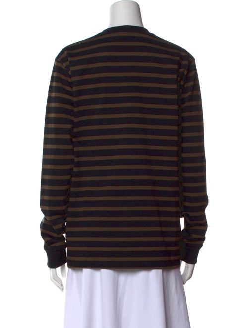 Tibi Striped Crew Neck Sweatshirt