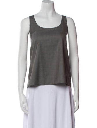 Tibi Virgin Wool Scoop Neck Top