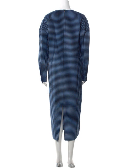 Tibi Plaid Print Long Dress