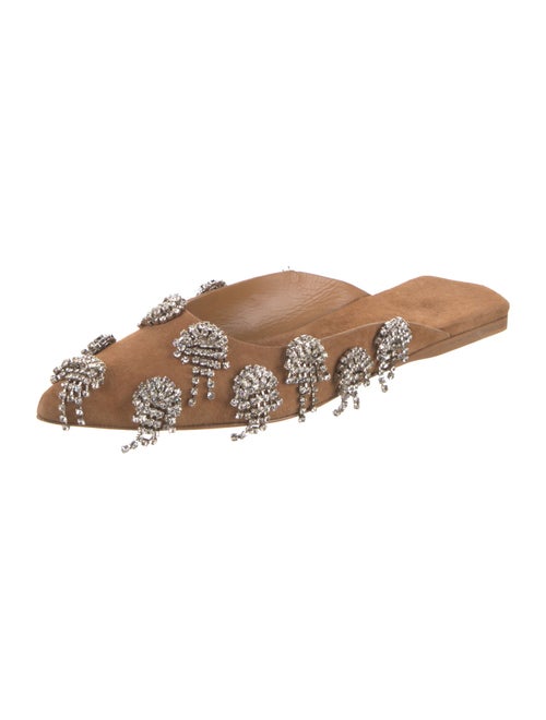 Tibi Suede Crystal Embellishments Mules