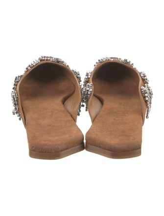 Tibi Suede Crystal Embellishments Mules