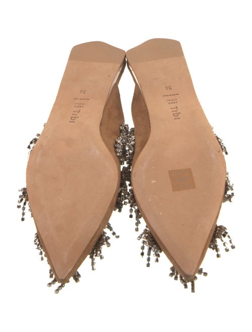 Tibi Suede Crystal Embellishments Mules