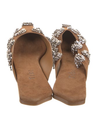 Tibi Suede Crystal Embellishments Mules