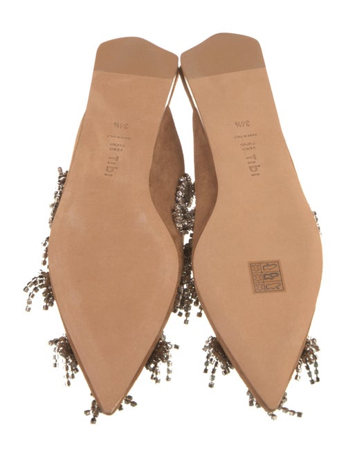 Tibi Suede Crystal Embellishments Mules