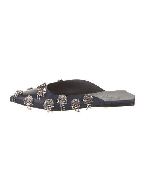 Tibi Leather Crystal Embellishments Mules