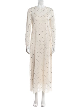 Tibi Polka Dot Print Long Dress