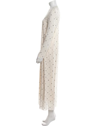 Tibi Polka Dot Print Long Dress