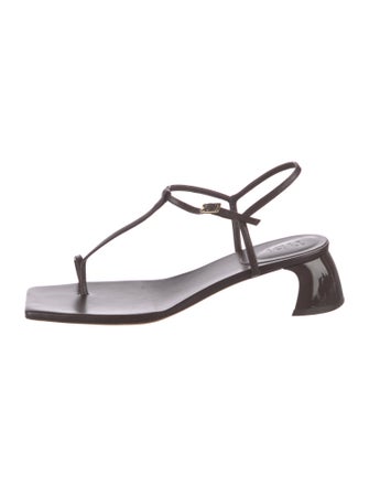 Tibi Leather T-Strap Sandals
