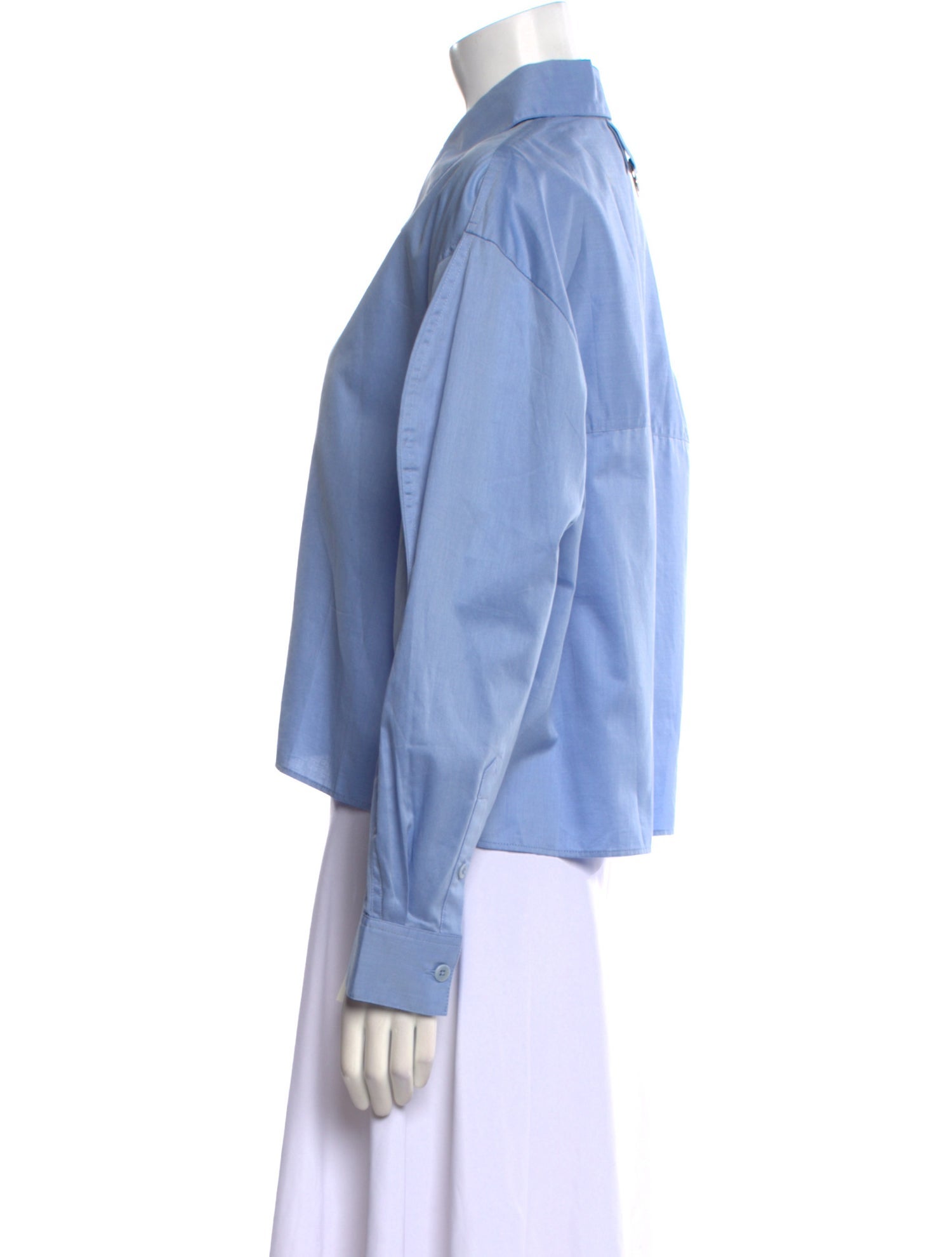 Tibi Long Sleeve Button-Up Top