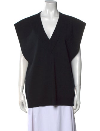 Tibi Merino Wool V-Neck Blouse