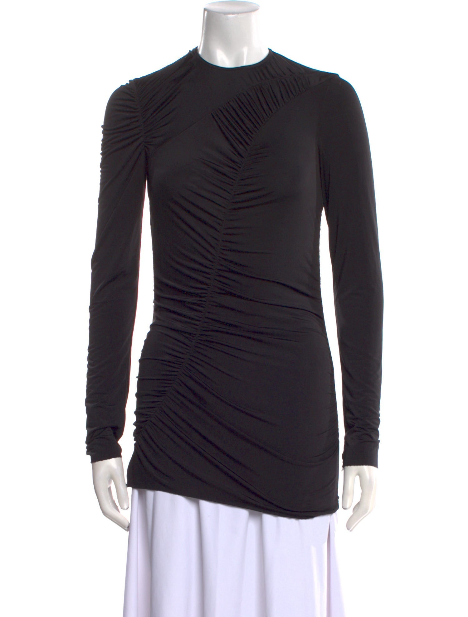 Tibi Mock Neck Long Sleeve Top