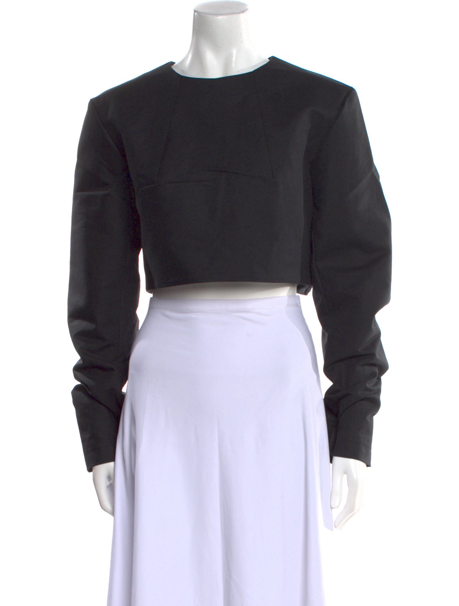 Tibi Crew Neck Long Sleeve Crop Top w/ Tags