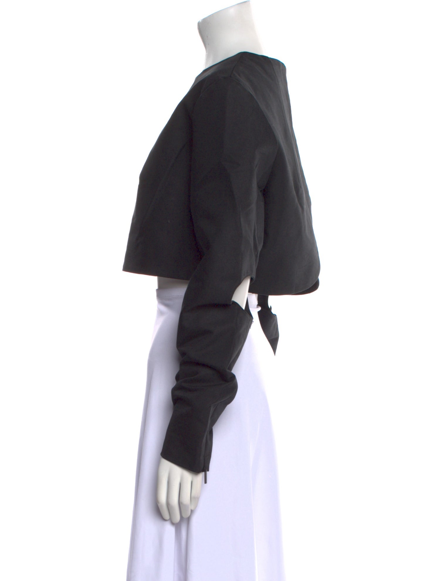 Tibi Crew Neck Long Sleeve Crop Top w/ Tags