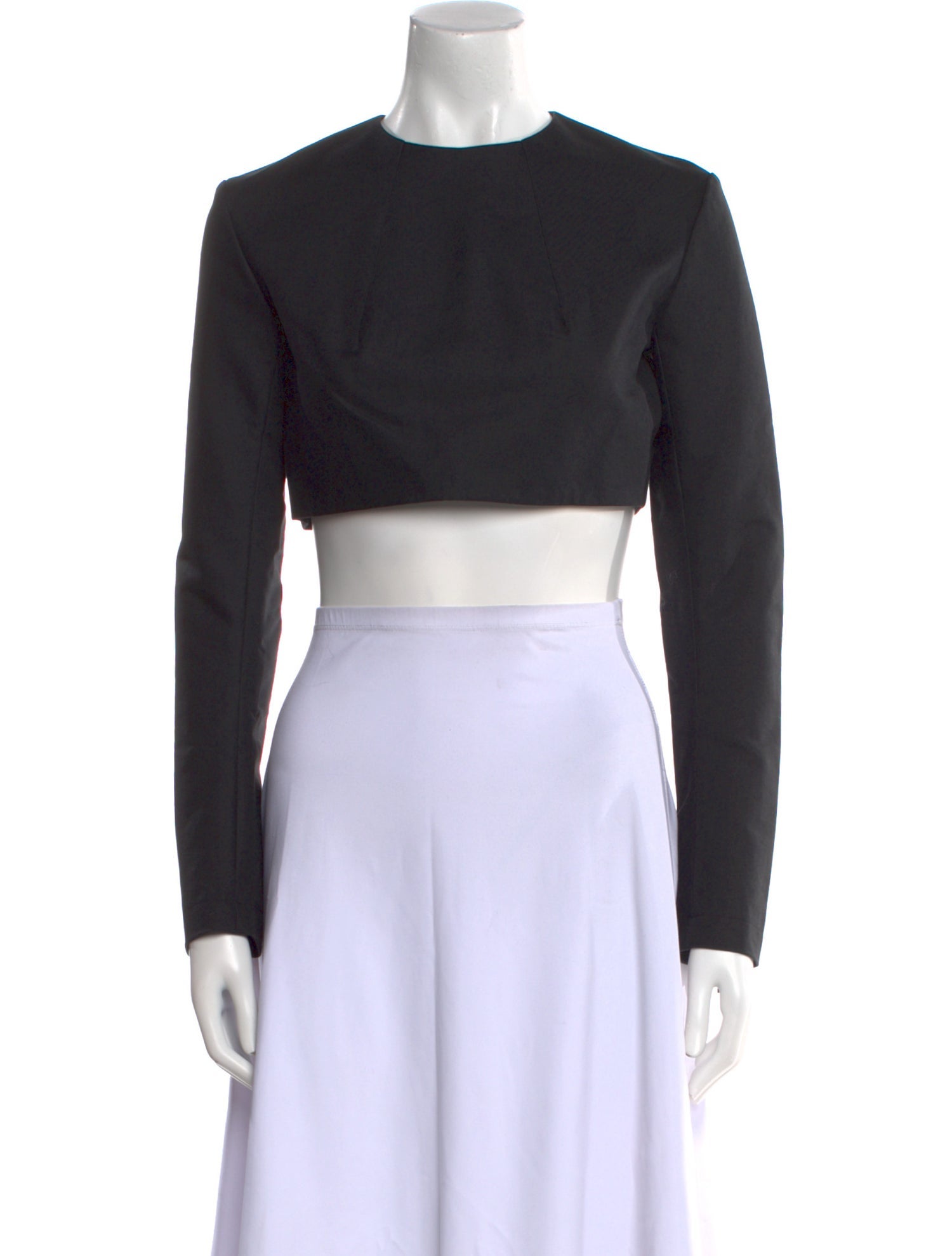 Tibi Crew Neck Long Sleeve Crop Top w/ Tags