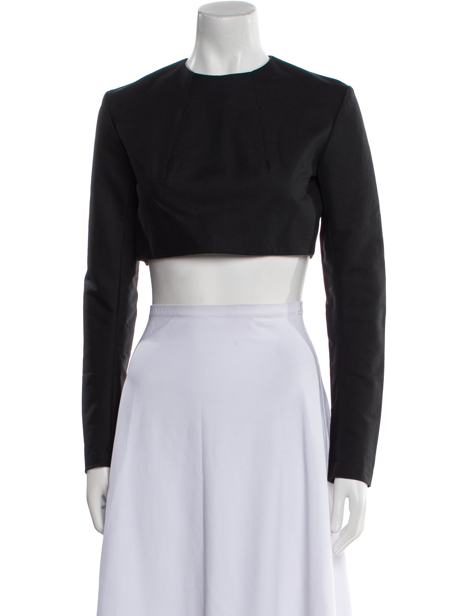 Tibi Crew Neck Long Sleeve Crop Top w/ Tags