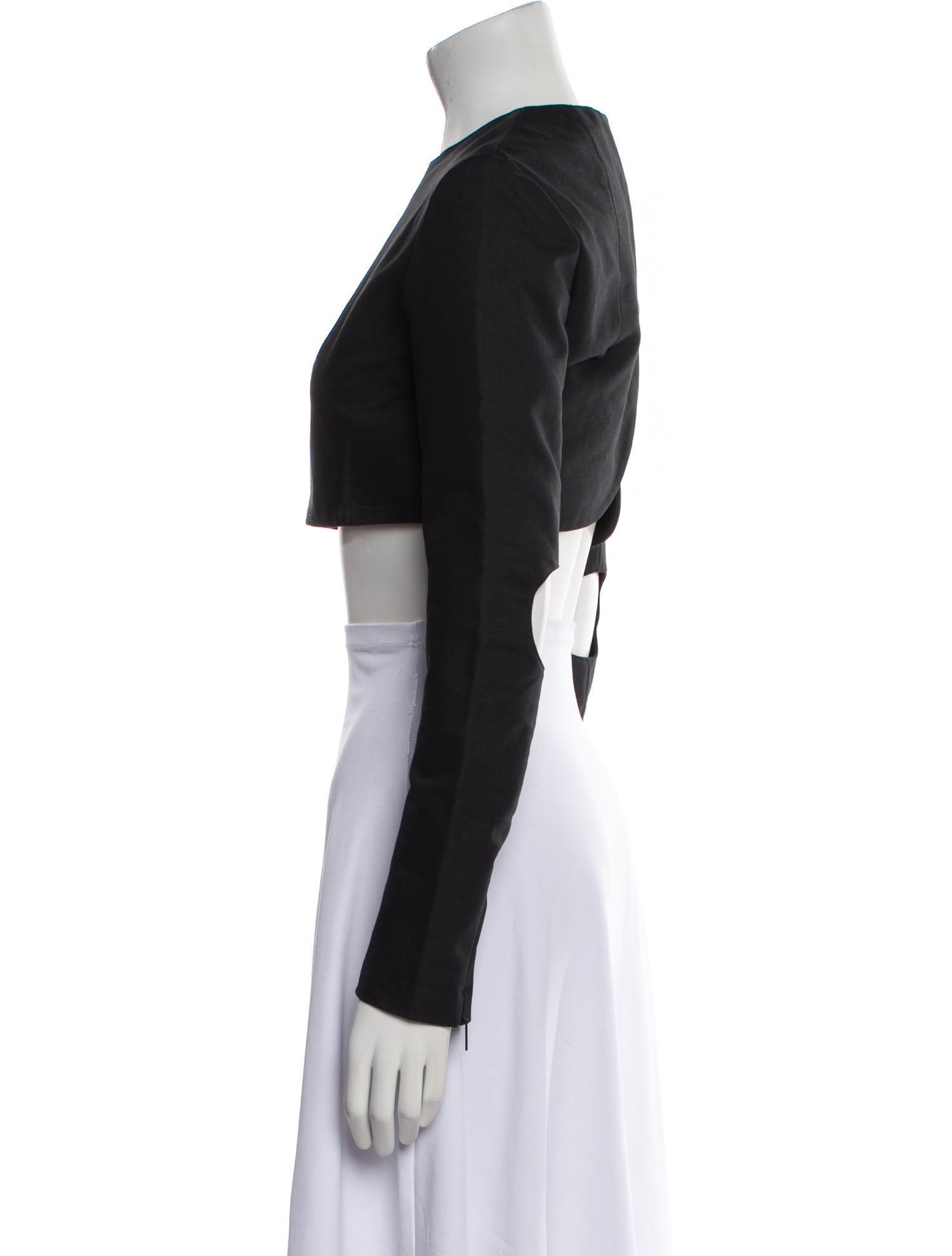 Tibi Crew Neck Long Sleeve Crop Top w/ Tags