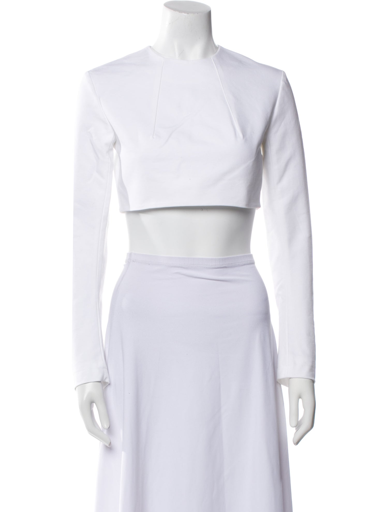 Tibi Crew Neck Long Sleeve Crop Top w/ Tags