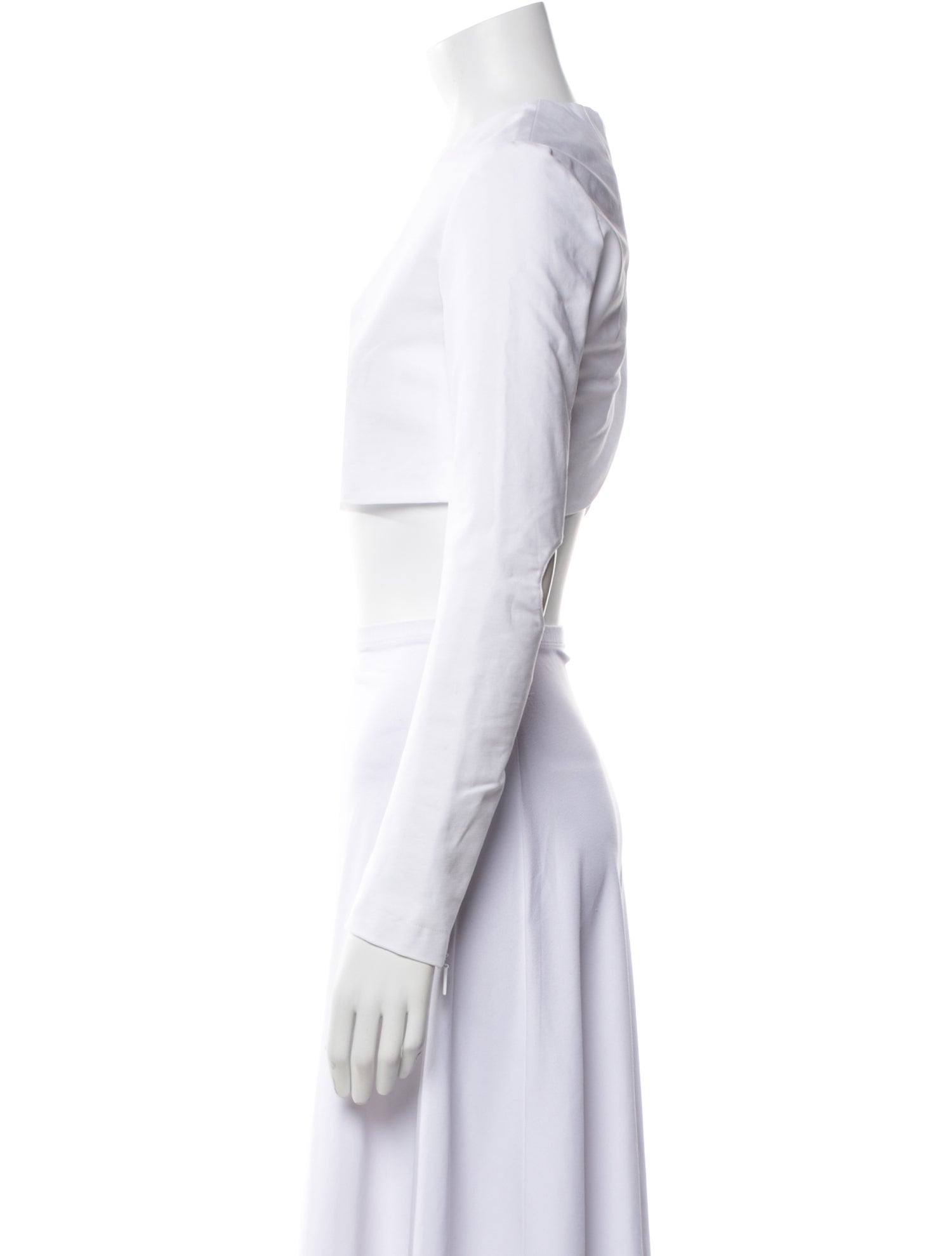 Tibi Crew Neck Long Sleeve Crop Top w/ Tags