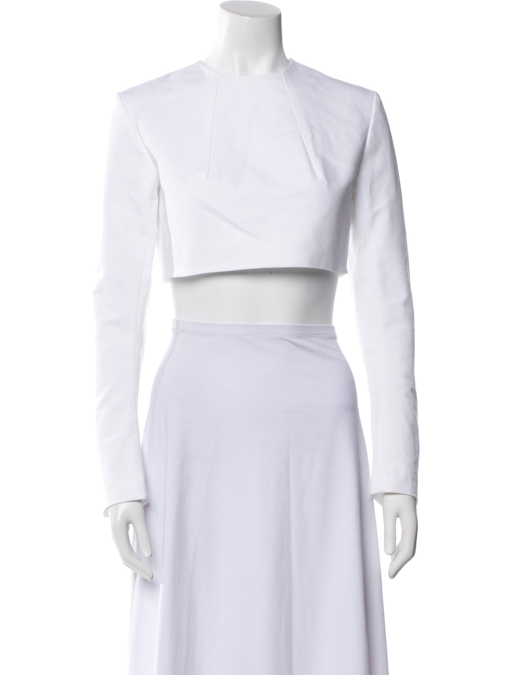 Tibi Mock Neck Long Sleeve Crop Top w/ Tags