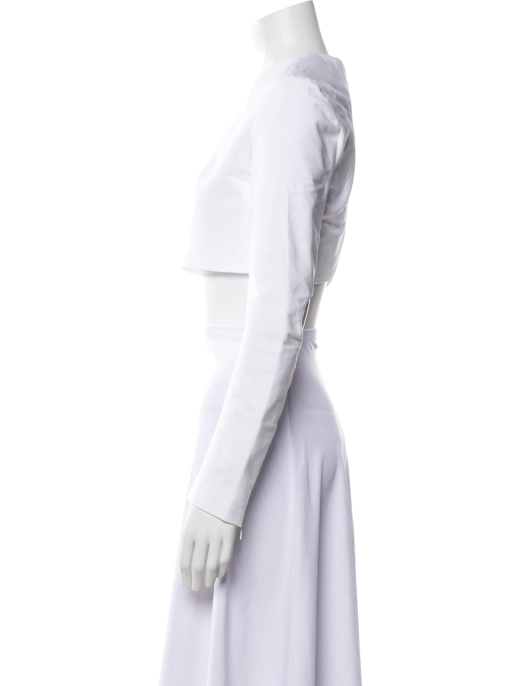 Tibi Mock Neck Long Sleeve Crop Top w/ Tags