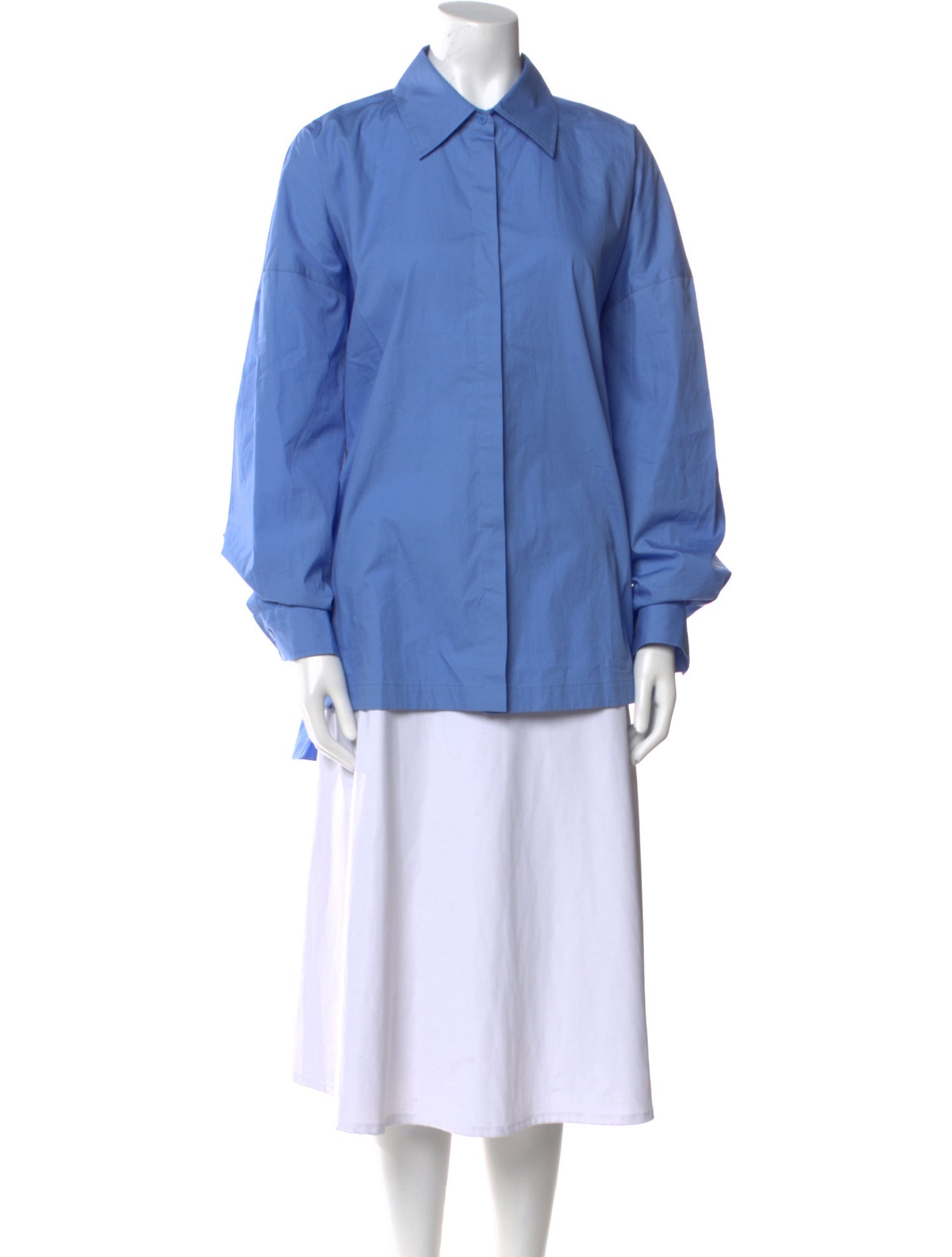 Tibi Long Sleeve Button-Up Top