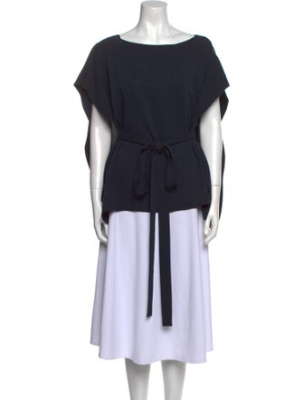 Tibi Bateau Neckline Short Sleeve Tunic