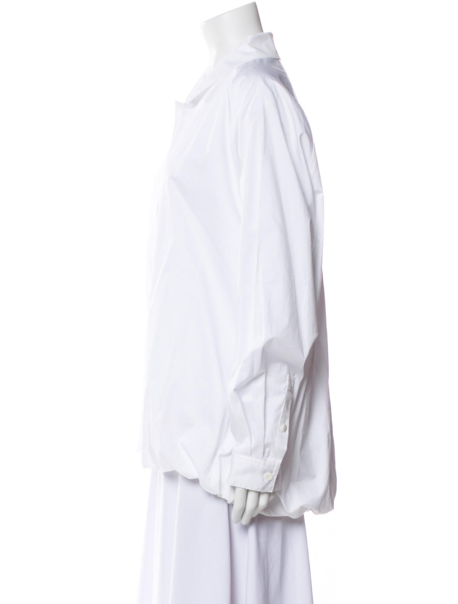 Tibi Long Sleeve Button-Up Top