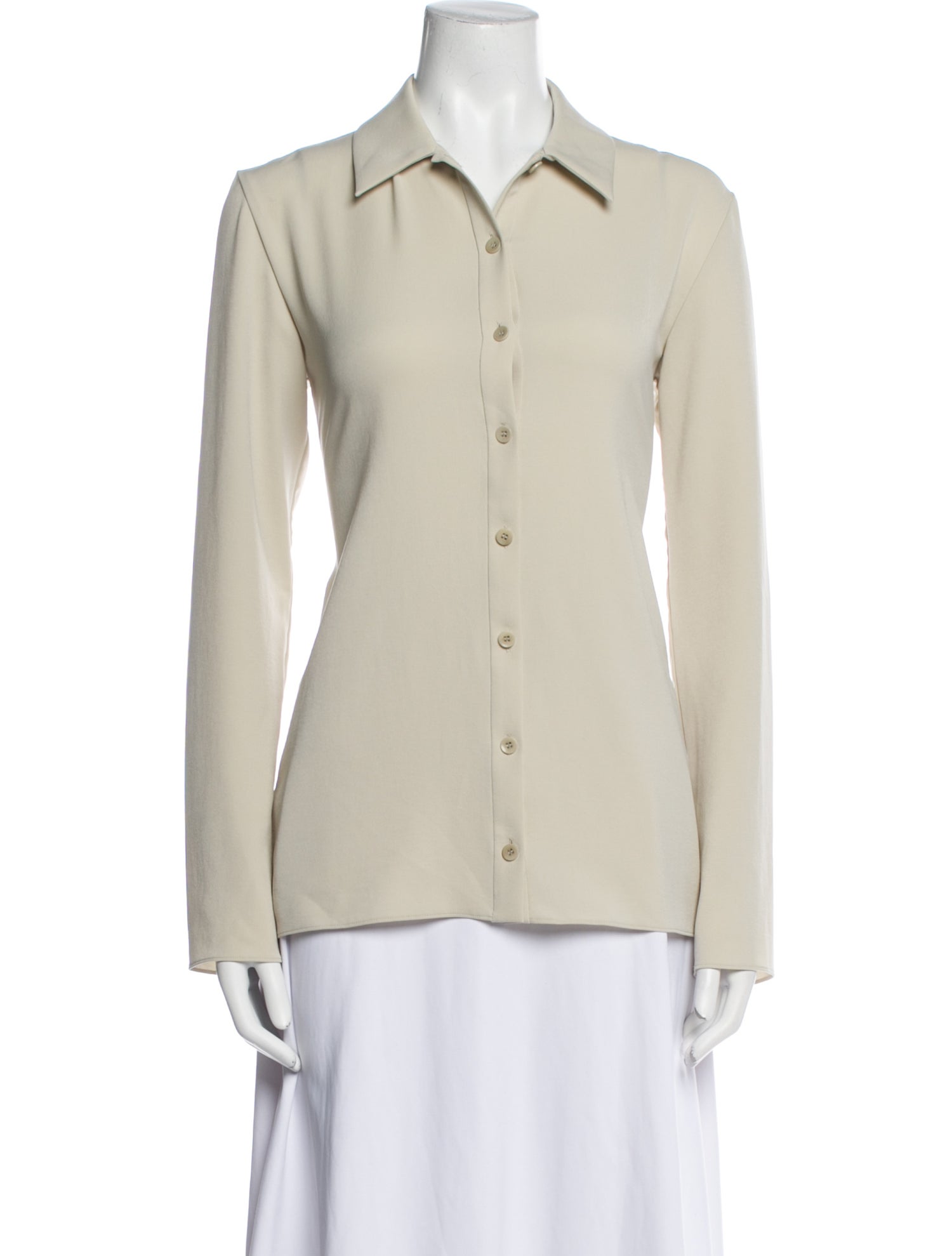 Tibi Long Sleeve Button-Up Top