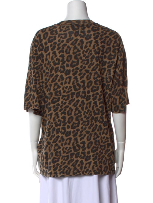 Tibi Animal Print Crew Neck T-Shirt