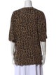 Tibi Animal Print Crew Neck T-Shirt