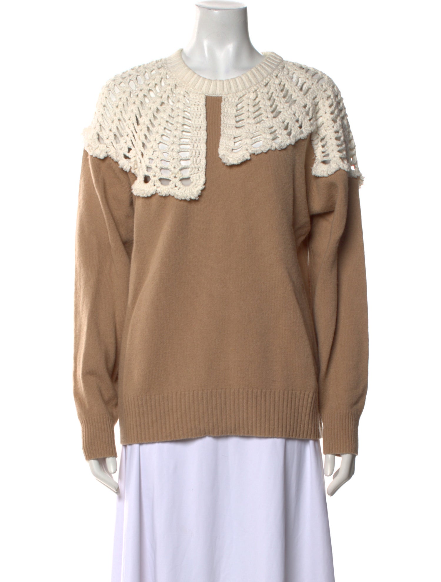 Tibi Wool Colorblock Pattern Sweater