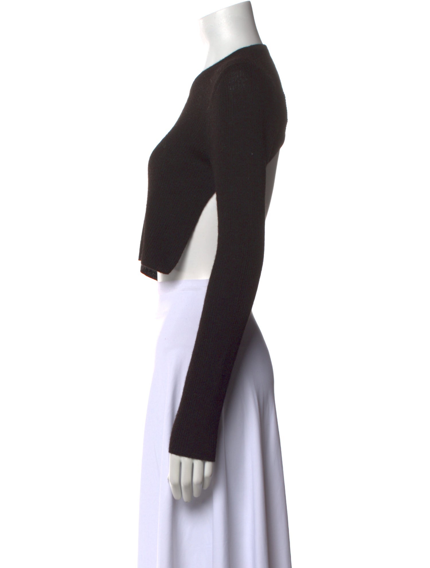 Tibi Alpaca Crew Neck Crop Top