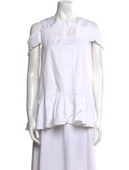 Tibi Crew Neck Short Sleeve Top