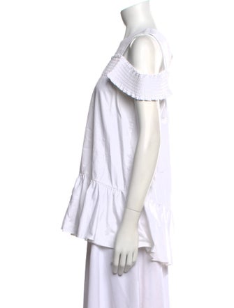 Tibi Crew Neck Short Sleeve Top