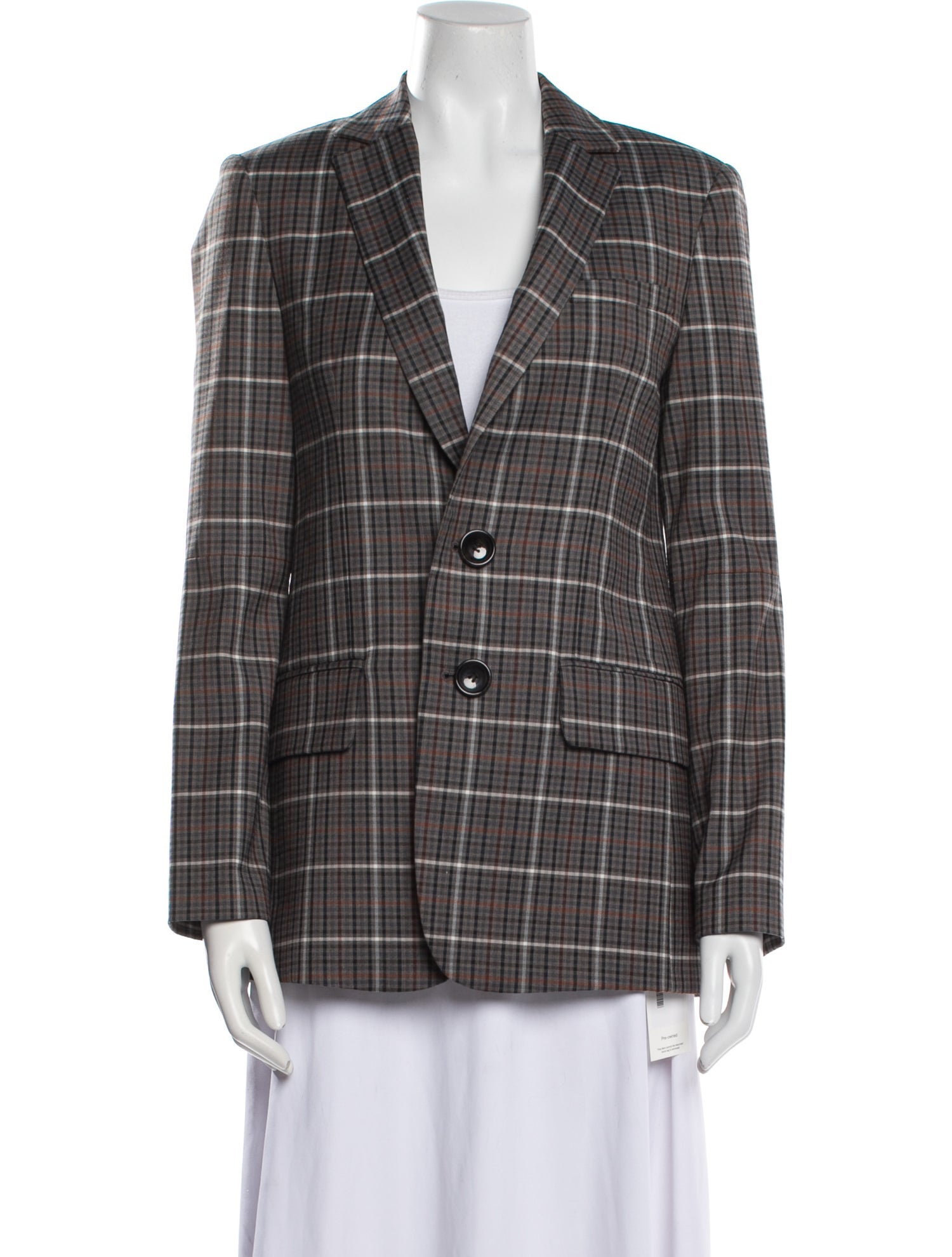 Tibi Plaid Print Blazer