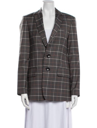 Tibi Plaid Print Blazer