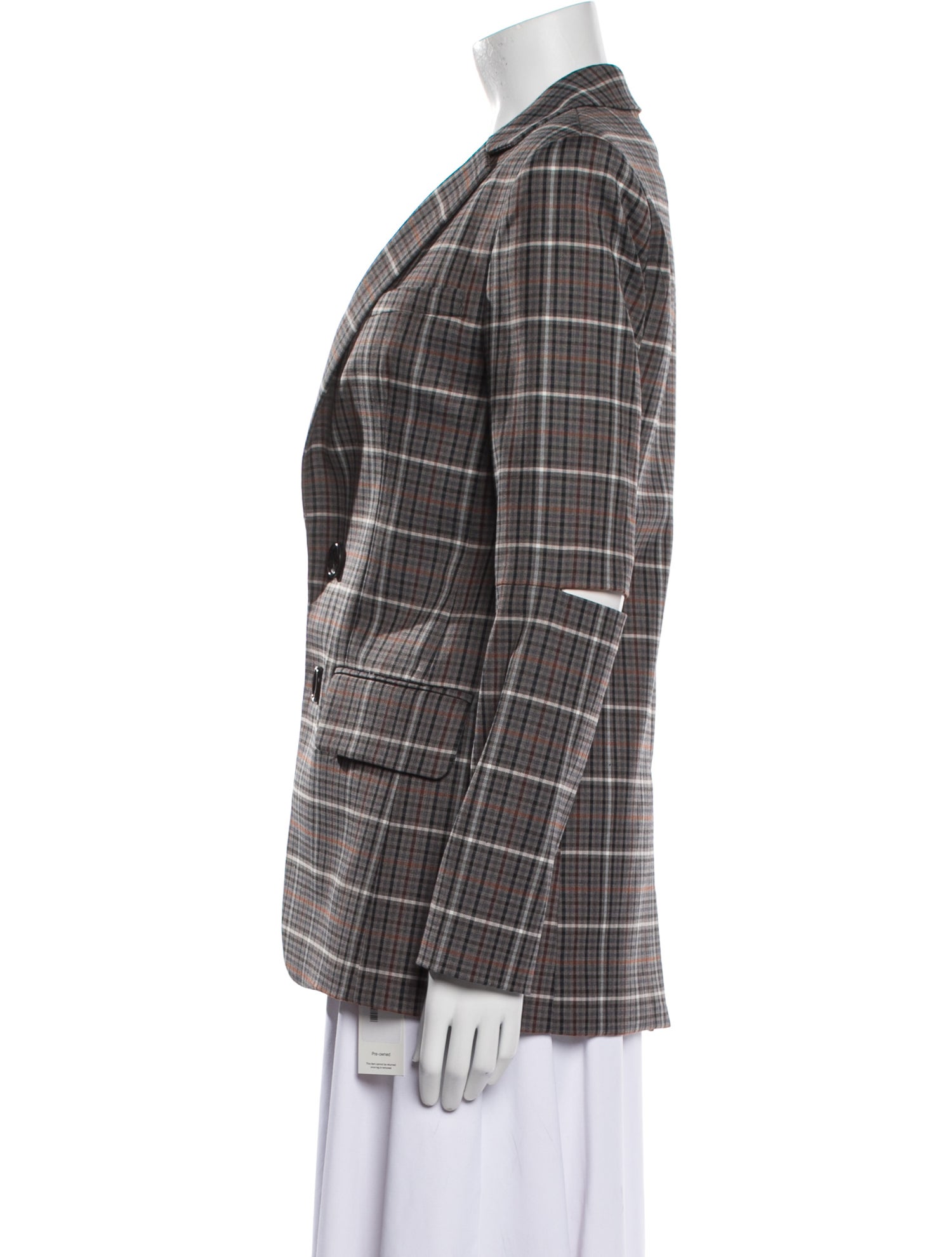Tibi Plaid Print Blazer