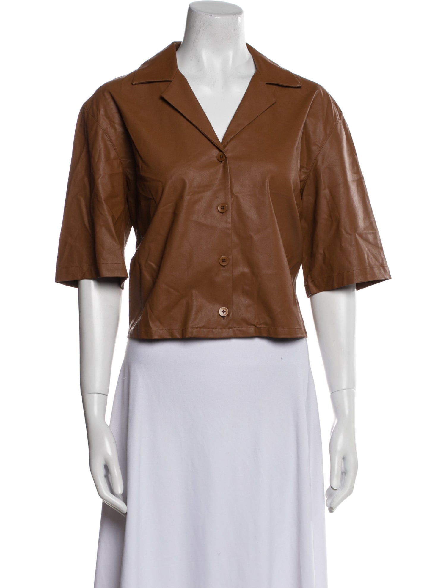 Tibi Short Sleeve Crop Top