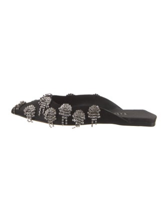 Tibi Satin Crystal Embellishments Mules