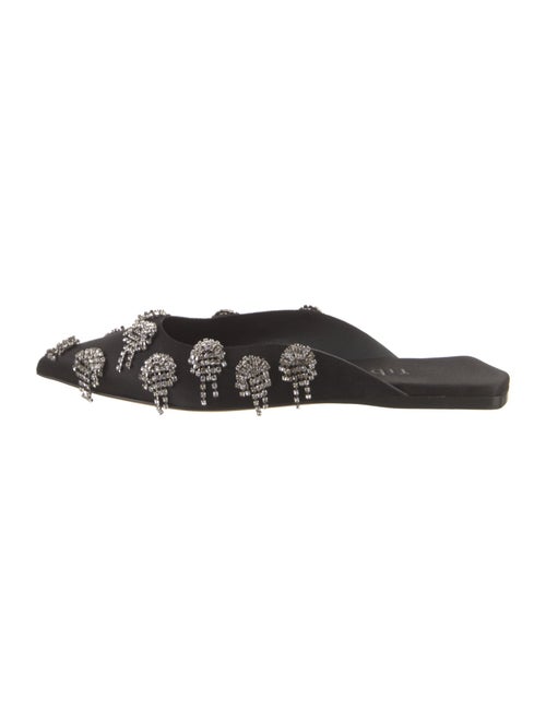 Tibi Satin Crystal Embellishments Mules