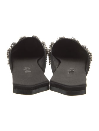 Tibi Satin Crystal Embellishments Mules