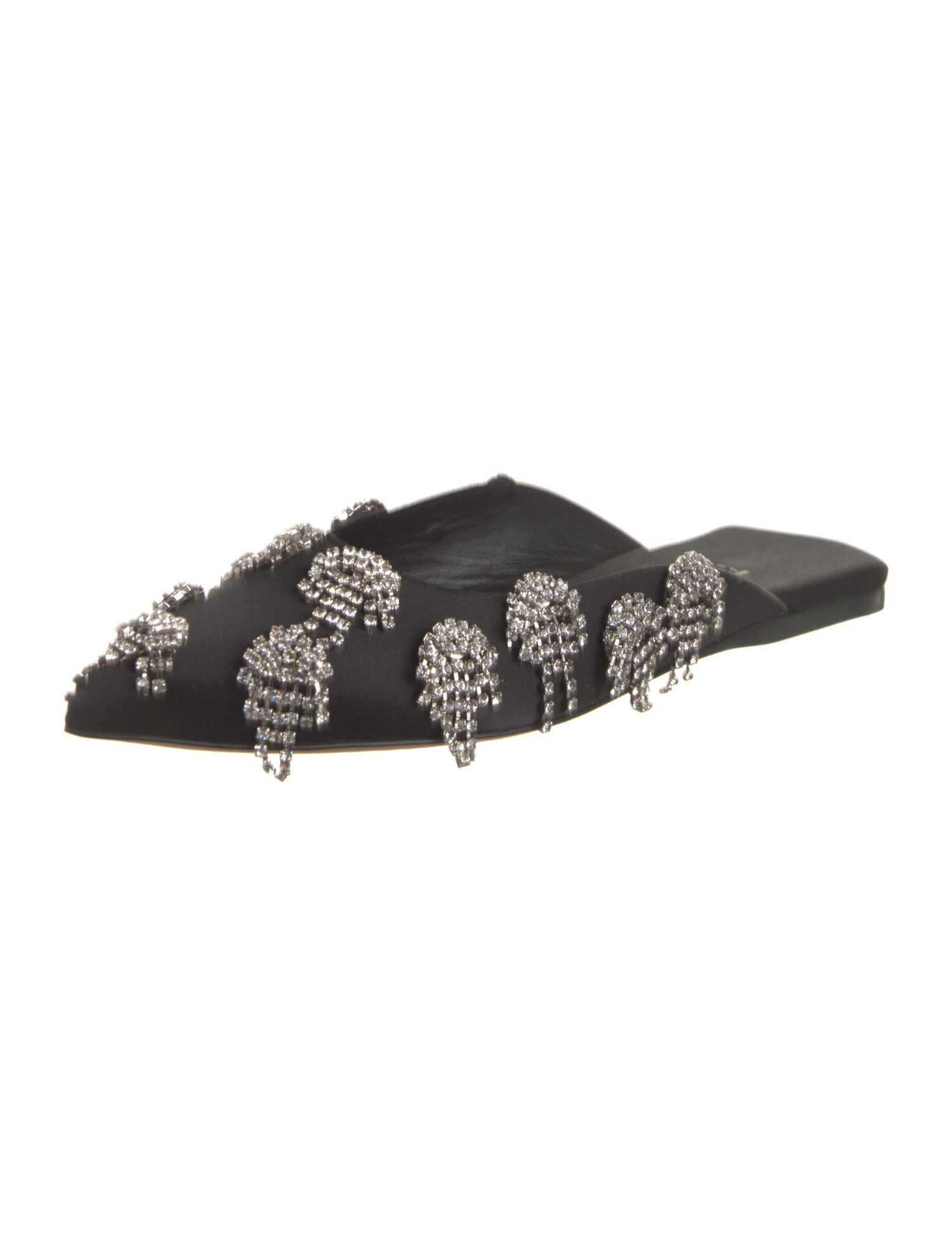 Tibi Satin Crystal Embellishments Mules