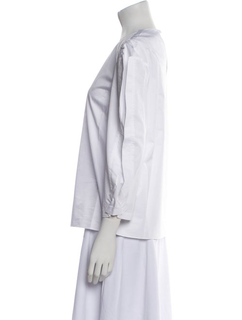 Tibi Crew Neck Three-Quarter Sleeve Blouse