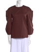 Tibi Crew Neck Three-Quarter Sleeve Blouse