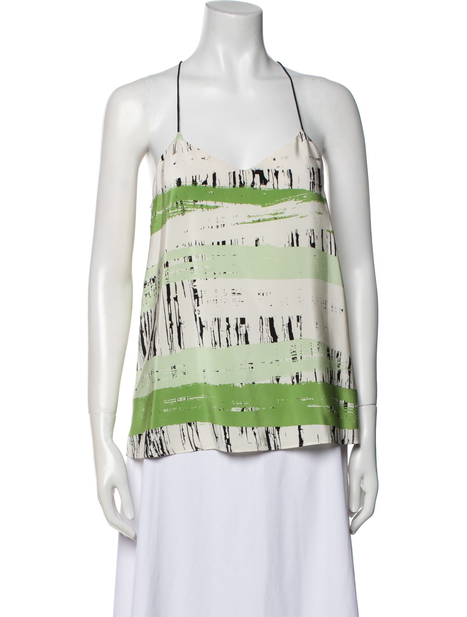 Tibi Silk Graphic Print Top