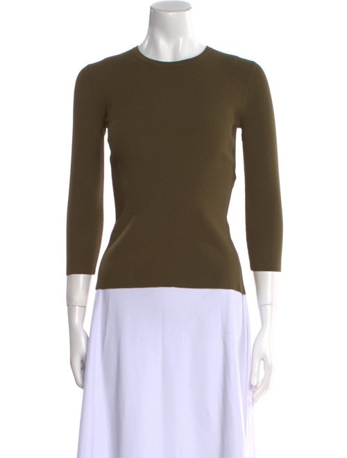 Tibi Crew Neck Three-Quarter Sleeve Top