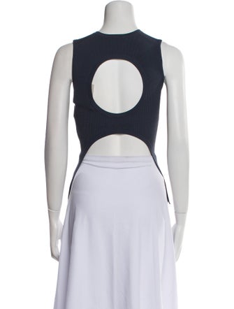 Tibi Crew Neck Sleeveless Top