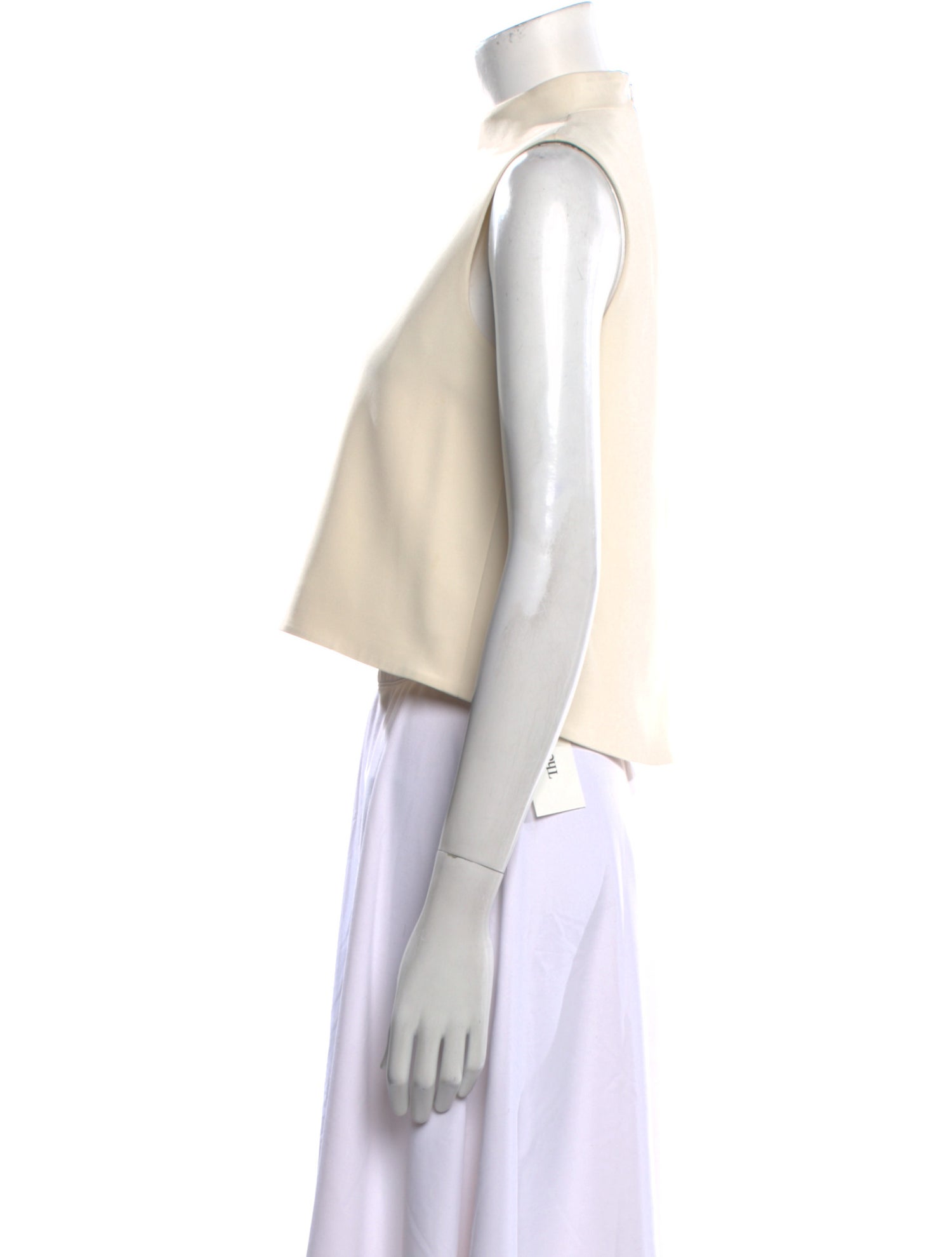 Tibi Mock Neck Sleeveless Crop Top