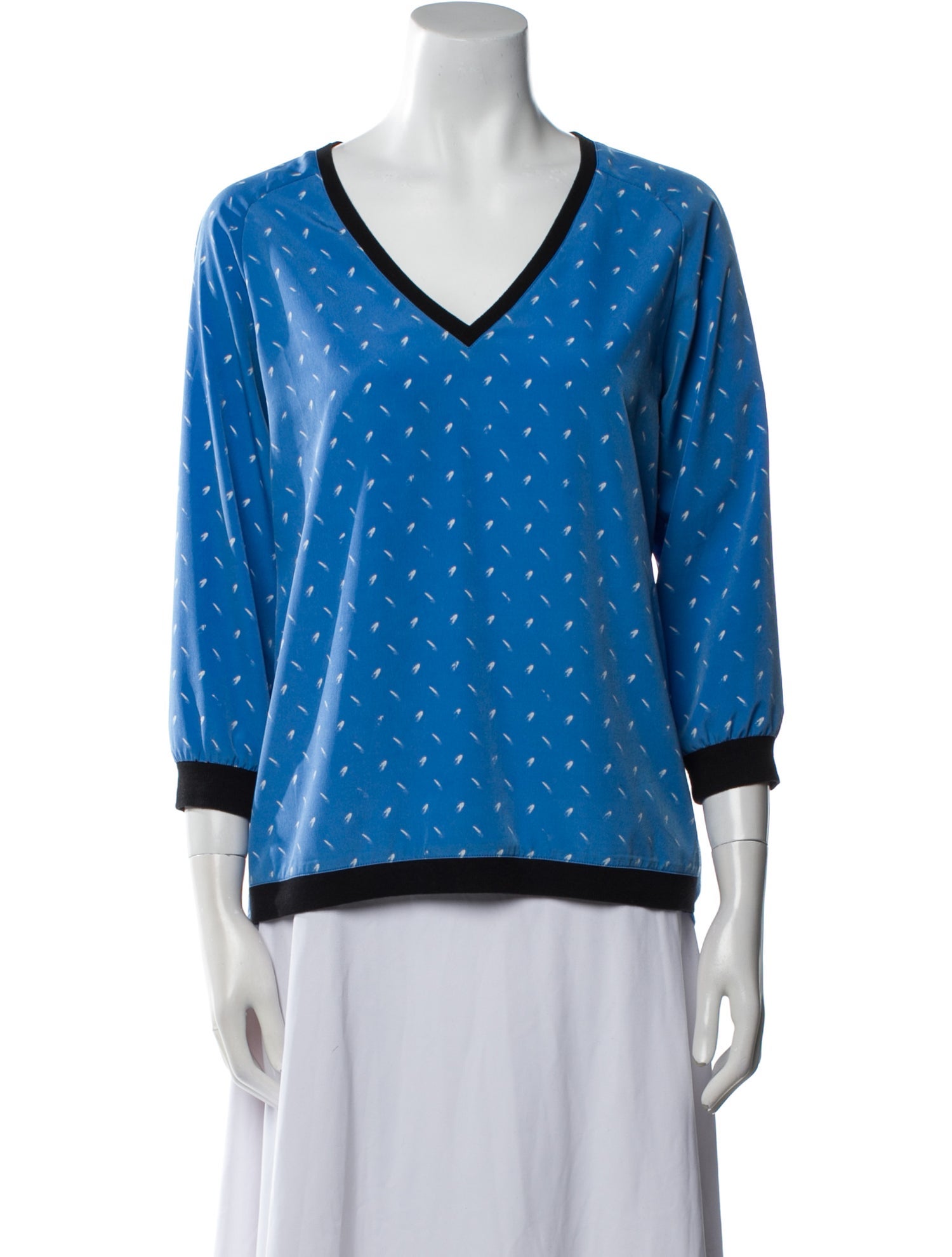 Tibi Printed V-Neck Top